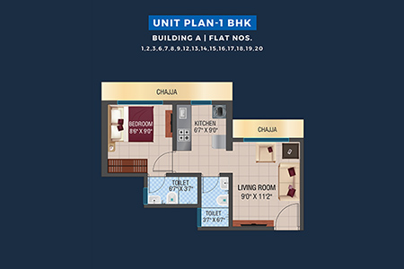 UNIT PLAN 1 BHK